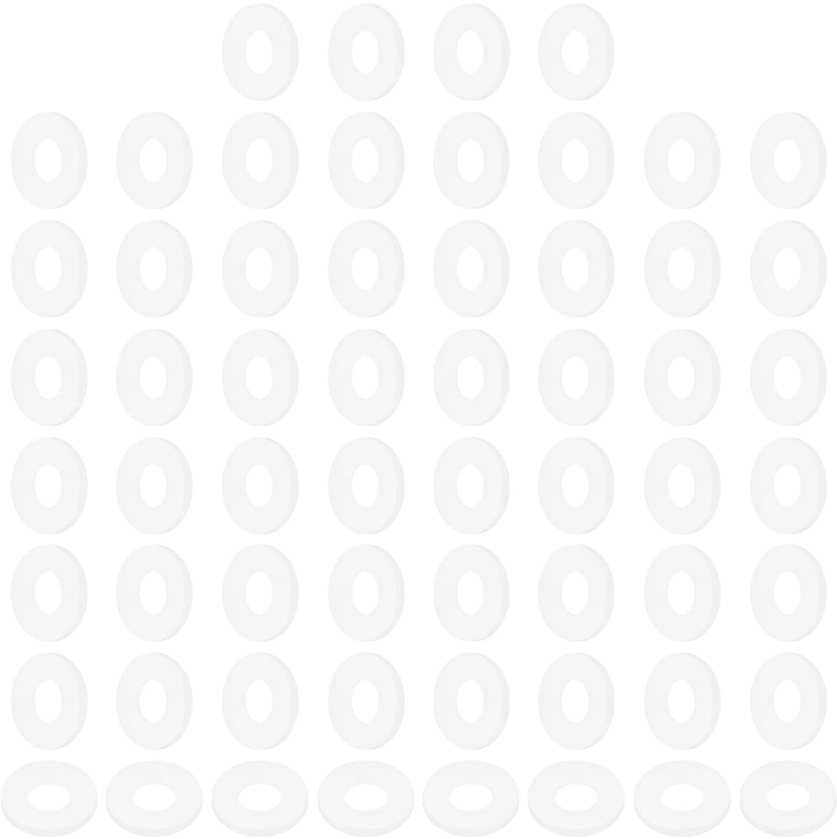 Platte afdichtingen, 120 stuks 8 mm ID 19 mm OD 2 mm dik kunststof afdichtingen platte ronde afdichting sluitringen vervanging voor sanitaire armatuur slangbevestigingsschroef, wit