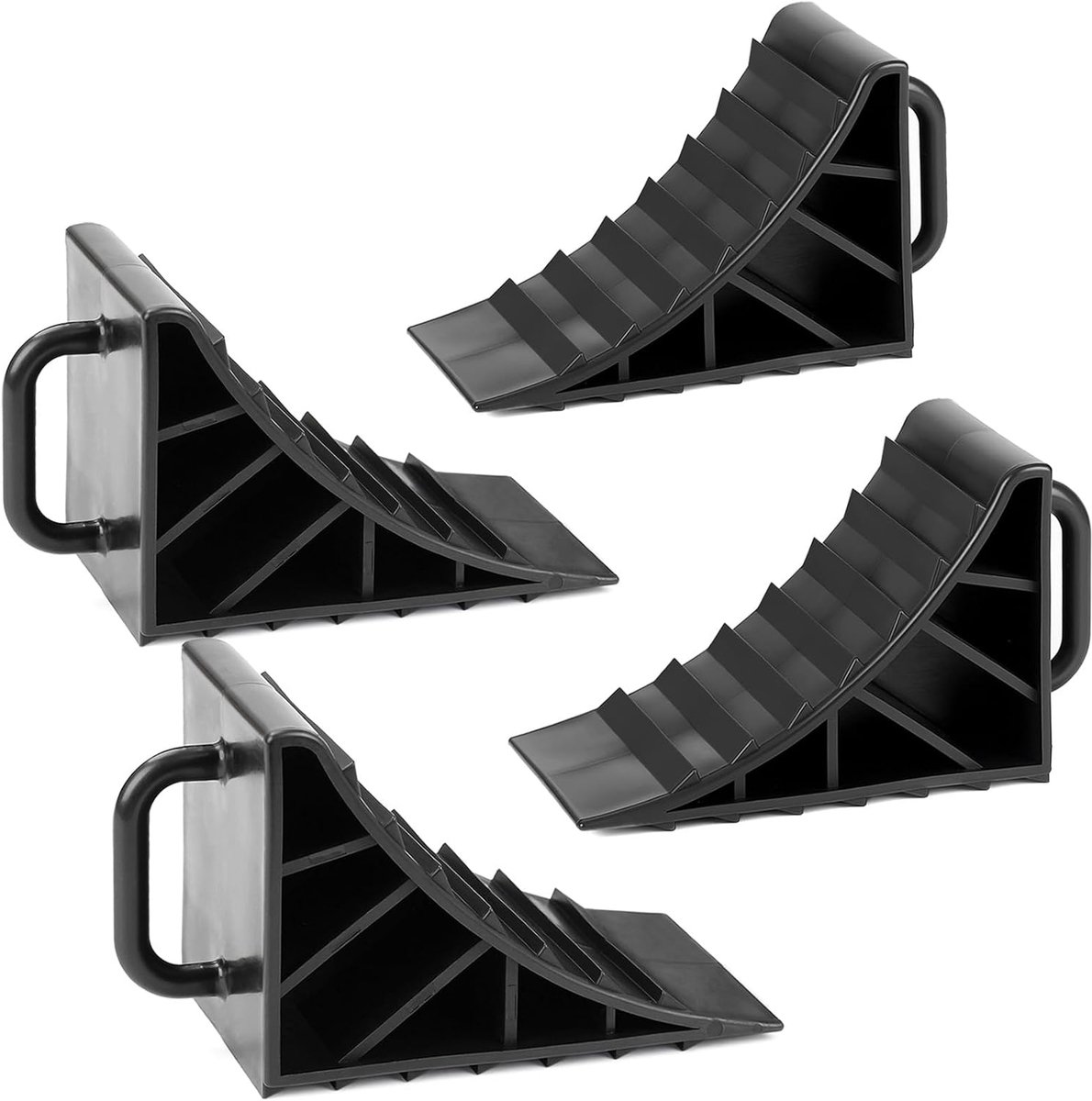 4 x aanhangerwiggen met handgreep, wielwiggen voor camper, kunststof wielwiggen voor auto, caravan, camper, motorfiets
