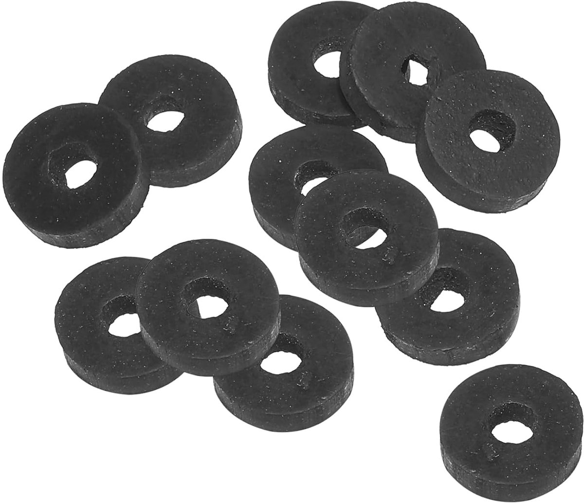 M4 Rubberen sluitringen, rubberen afdichting, rond, 12 stuks, 4 mm ID, 13,8 mm OD, 3 mm dik, platte sluitringen, set, afdichtingsrubber voor kraanbuis, bevestigingsschroef, zwart