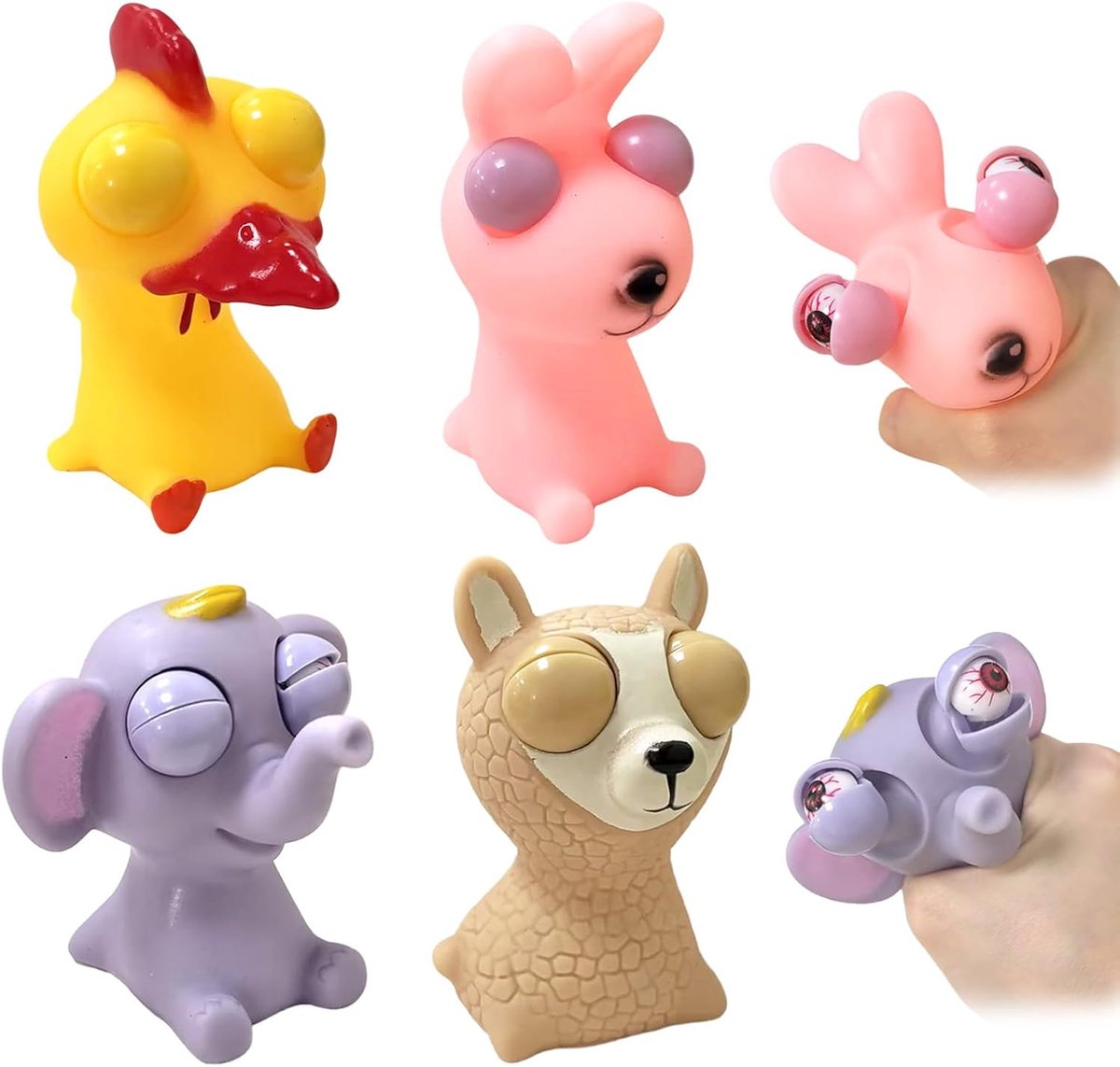 Out Eyes Squeeze Toys 4 stuks, stressballen, stressspeelgoed, knijpbal, fidget-speelgoed, anti-stress speelgoed voor volwassenen en kinderen