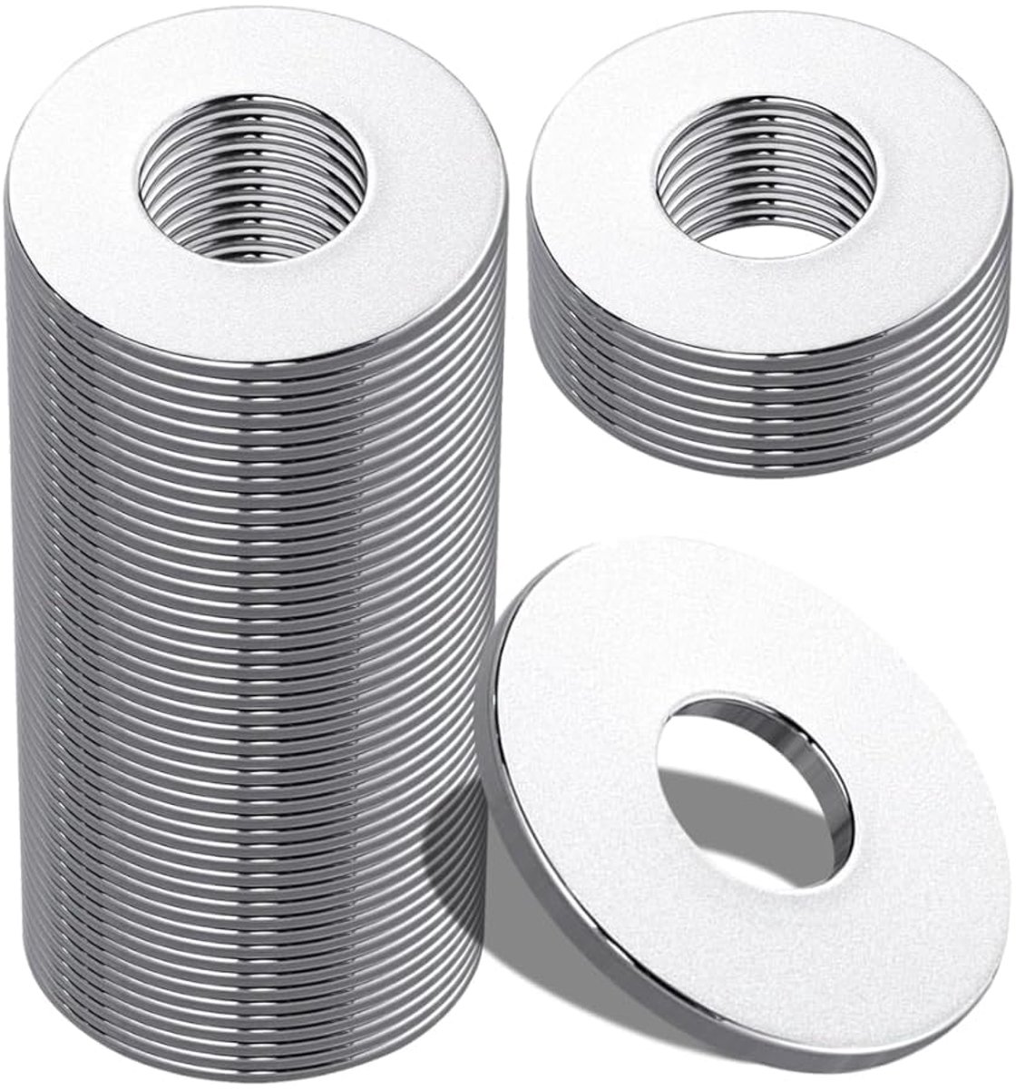 50 stuks M5 onderlegringen M5 x 25mm roestvrij staal 304 A2 carrosserieschijven bijlegschijven roestvrije U-schijven platte ringen voor schroeven moeren draadstang bouten