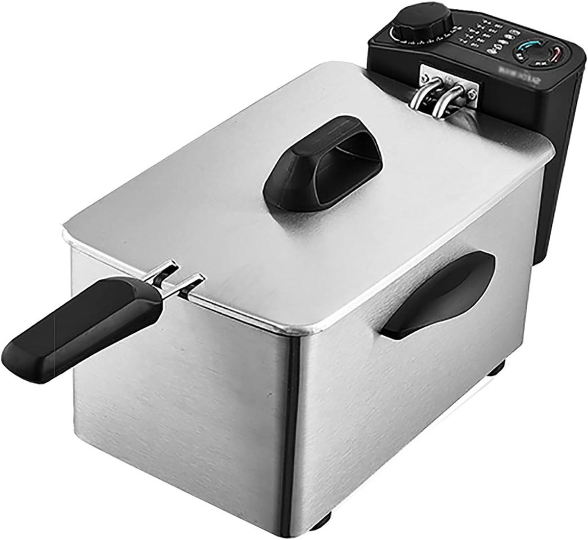 Elektrische Frituurpan - Keuken Frituurmachine - Thuis Snacks Maken - Snelle Opwarming - 4 Liter Capaciteit - Zilver