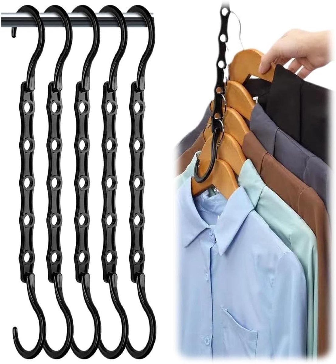 5 stuks, ruimtebesparend, antislip, multifunctioneel, met bijgewerkt design, inklapbare en dunne kleerhangers, kleding van metaal