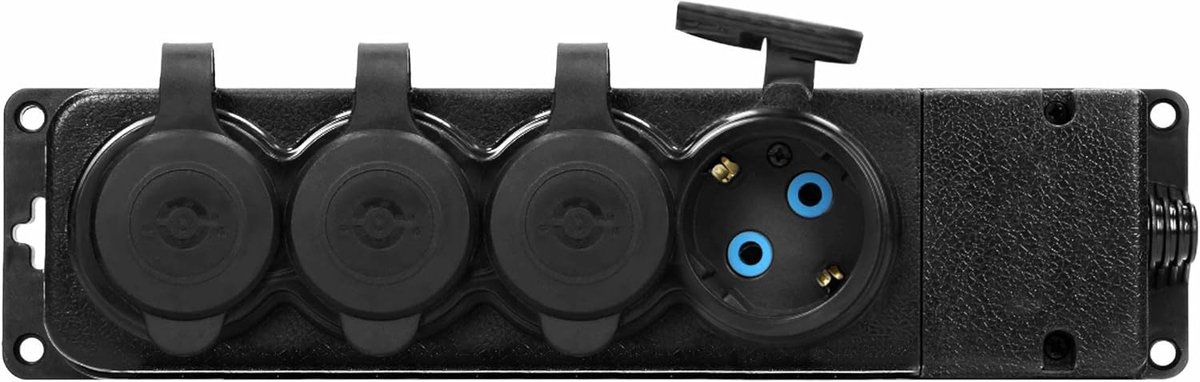 Stopcontact Splitter Buiten - Verlengkabel Verdeeler - Buiten Elektriciteit - Waterdicht IP44 - 4 Stopcontacten - Zwart