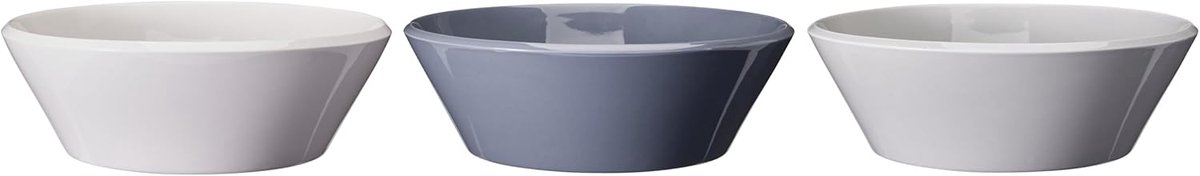 Siaki | Saladeschalen 3-delig | Porselein | Ø 25 cm | wit grijs blauw | vaatwasserbestendig | magnetronbestendig | ovenbestendig