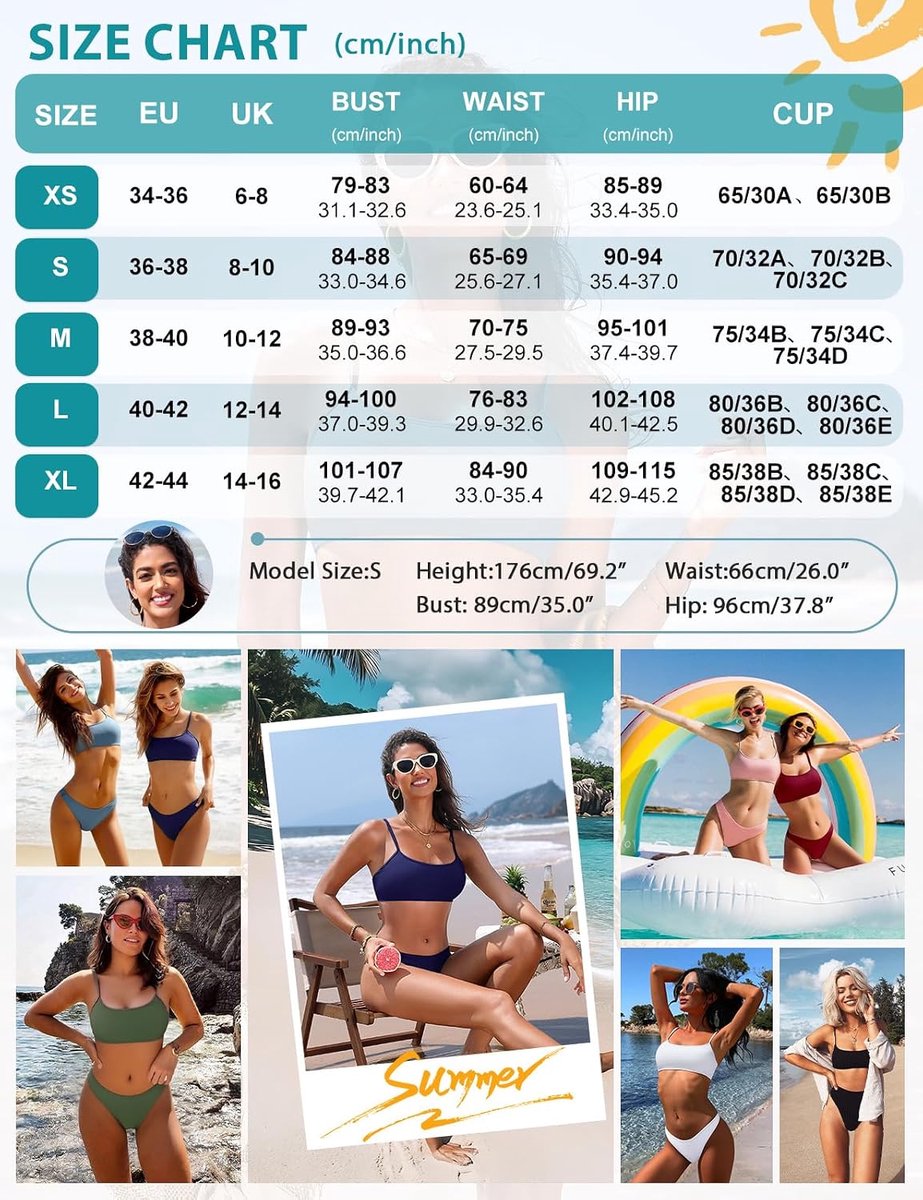 2-delige damesbikini, boothals
