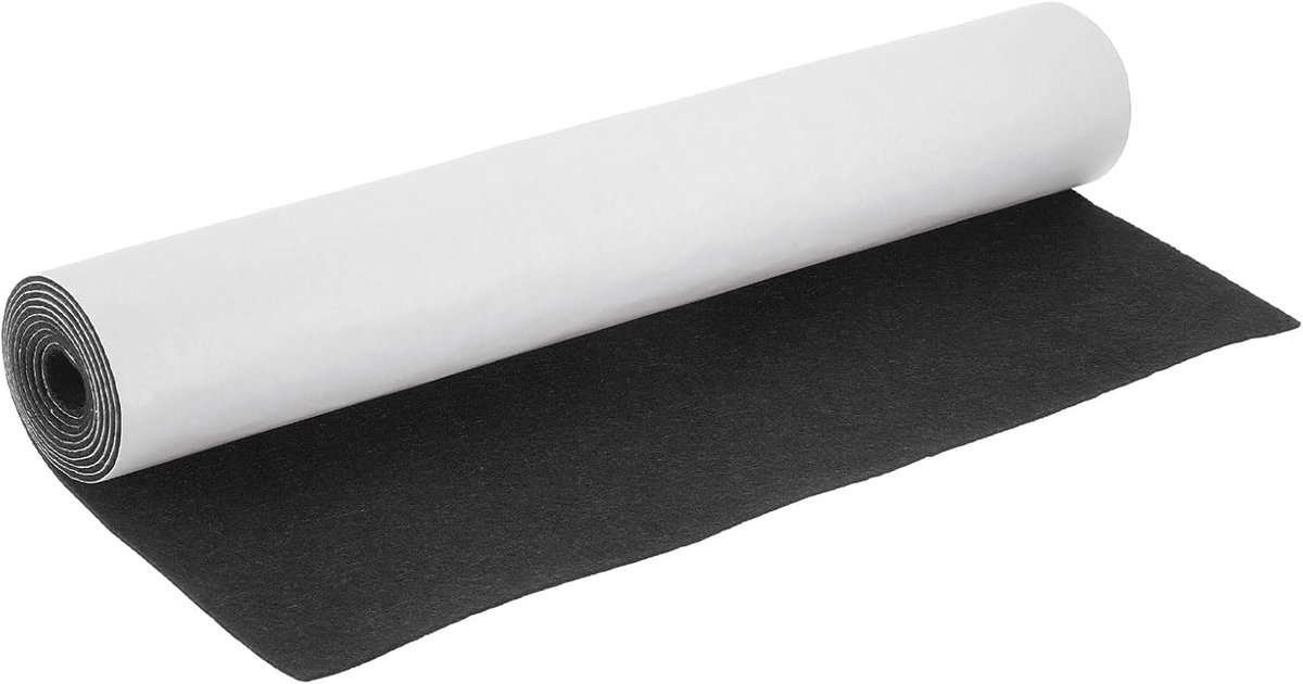 Viltstrips met zelfklevende achterkant, 40 x 152 x 0,2 cm, krasbescherming, meubelvilt, zelfklevende pads ter bescherming van parketvloeren, zwart