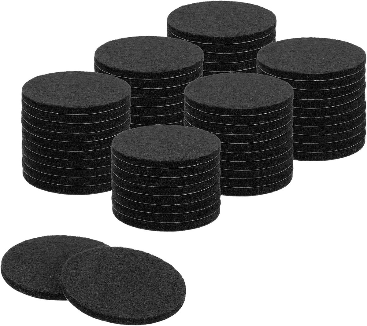 60 stuks ronde vilten onderleggers voor meubels, diameter 3,8 cm x dikte 0,30 cm, met viltstickers, antislip, krasbestendig, stoelpootbeschermers ter bescherming, zwart
