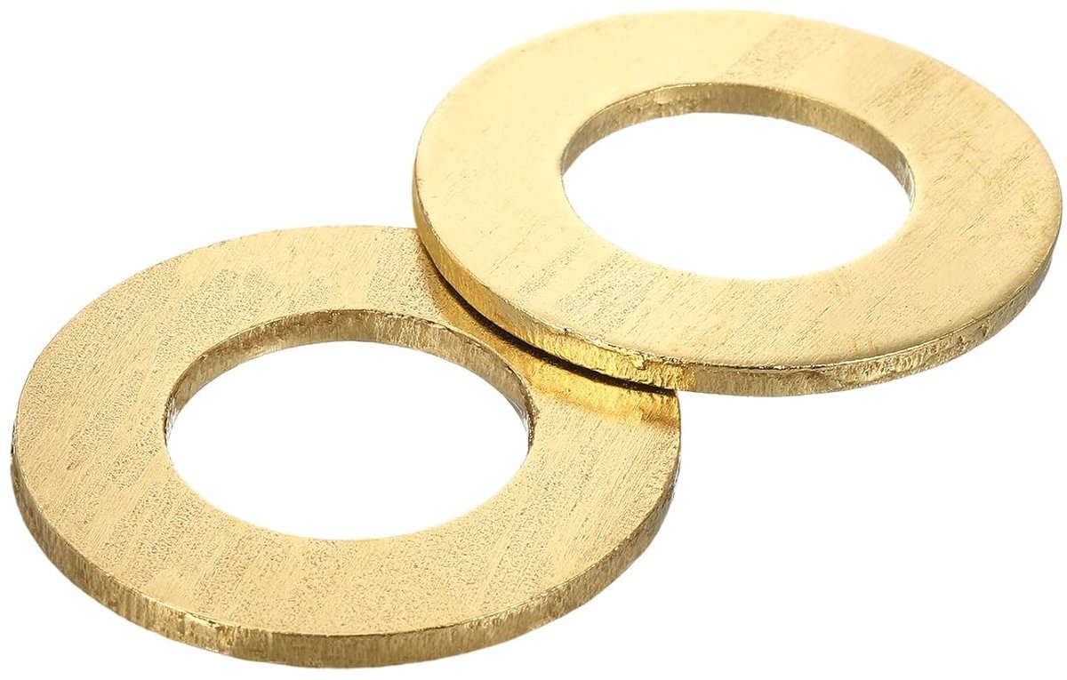 Platte sluitringen, 3 stuks platte afdichtringen van messing, 44 mm OD 3 mm dikke metalen ringafdichting voor schroeven en moeren