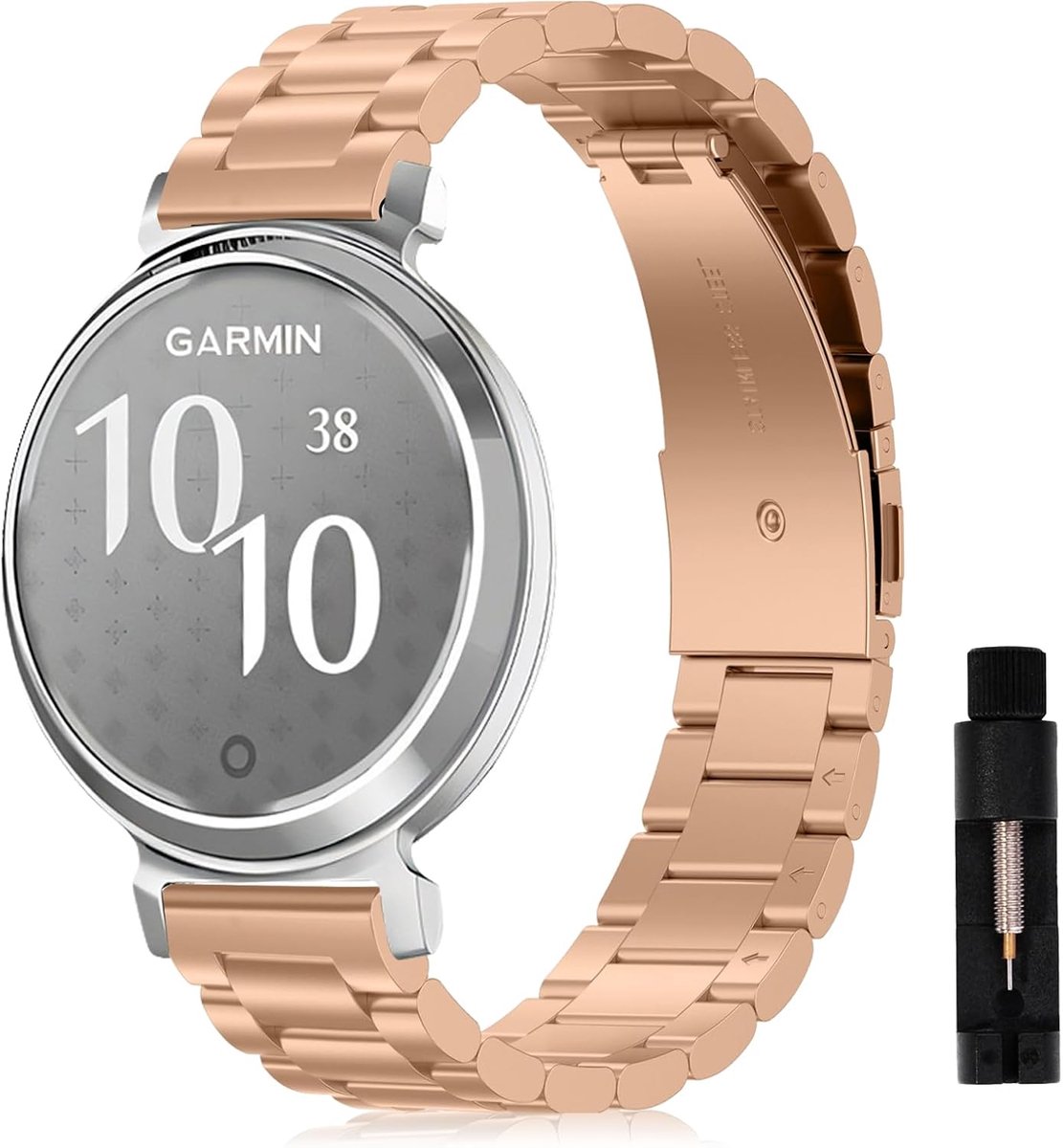 Metalen Horlogeband 14 mm - Roze Goud - RVS - Corrosiebestendig en Waterdicht - ShopVlot