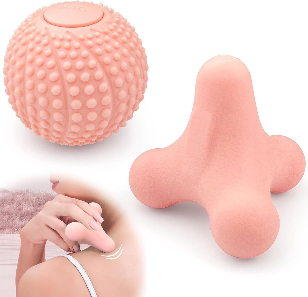 Trigger Point Massager - Set van 2 - Fijngevoelige massagebal - Diepe spierontspanning voor schouders en voeten - ShopVlot