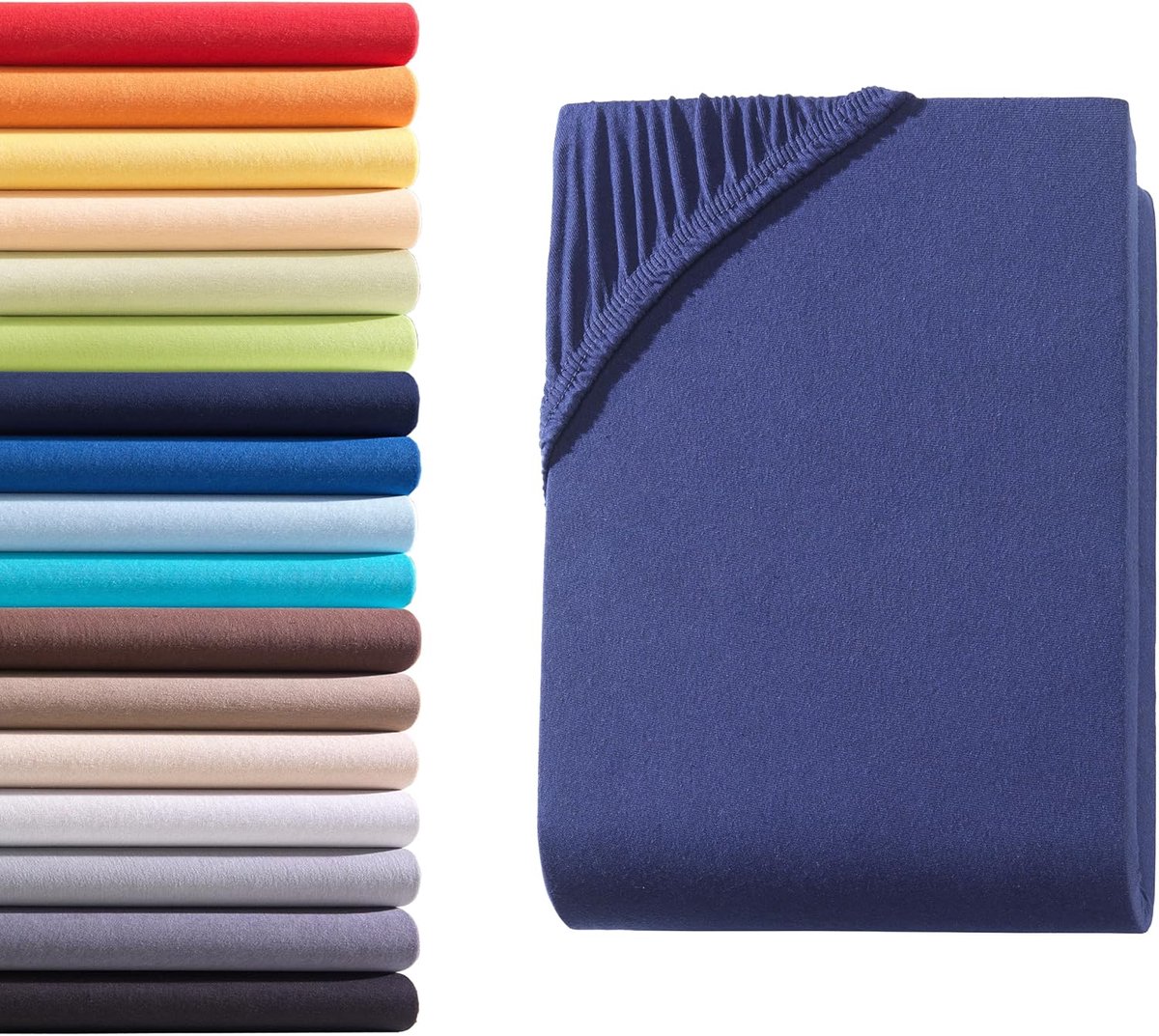Fitted sheet 180x200 cm - jersey van 100% katoen - Oeko-Tex® standaard 100 - zacht en comfortabel - ShopVlot