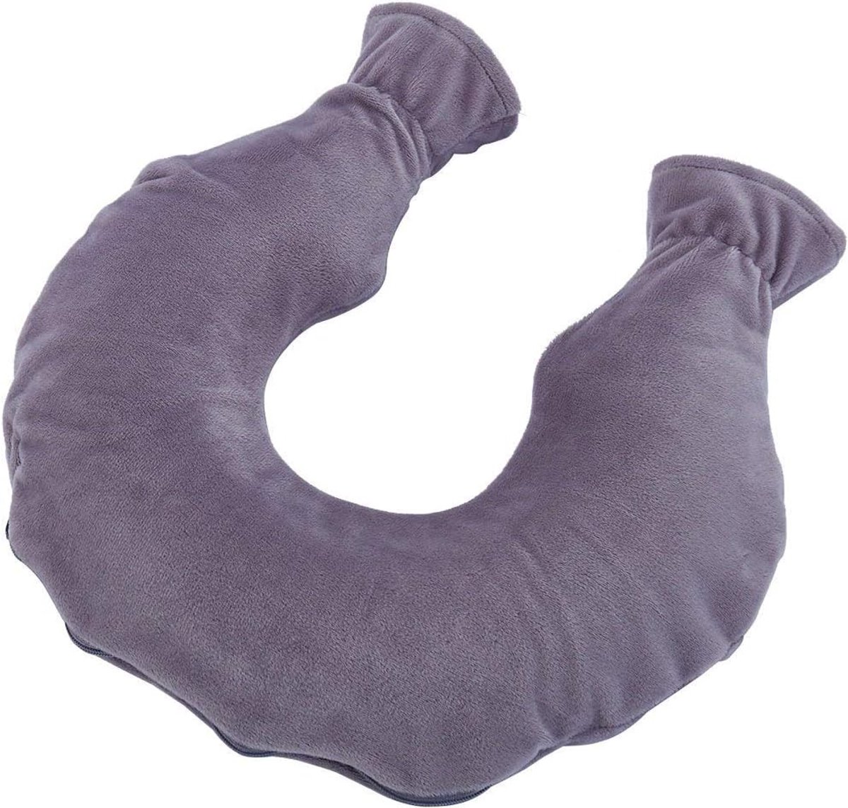 Halswarmwaterkruik met fleece hoes - grijs - grote opening - verlicht nek- en schouderpijn - ShopVlot