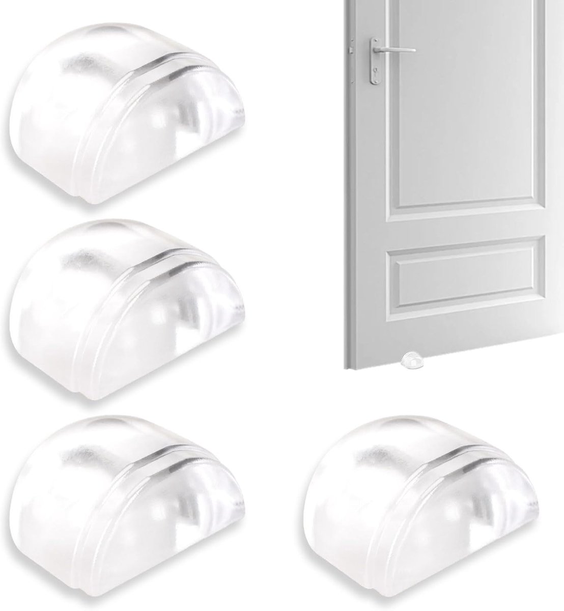 Deurstoppers 4 Stuks - Transparant - Zelfklevend - Bescherming voor Wanden en Meubels - ShopVlot