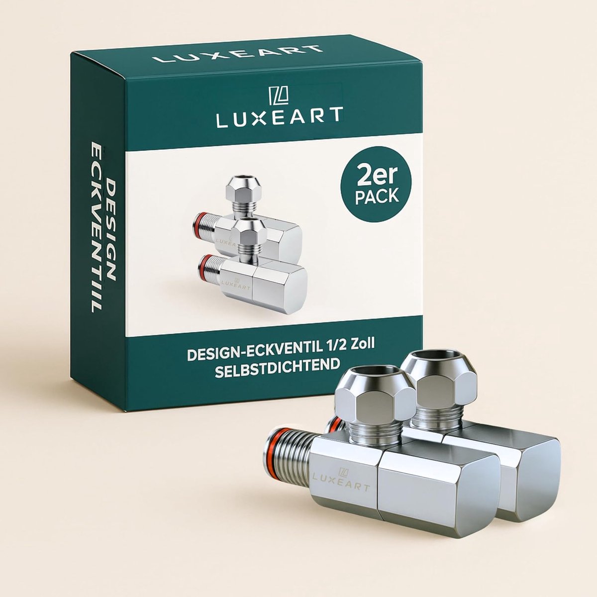 Kraanventiel set van 2 - G ½ inch - verchroomd - moderne minimalistische uitstraling - ShopVlot