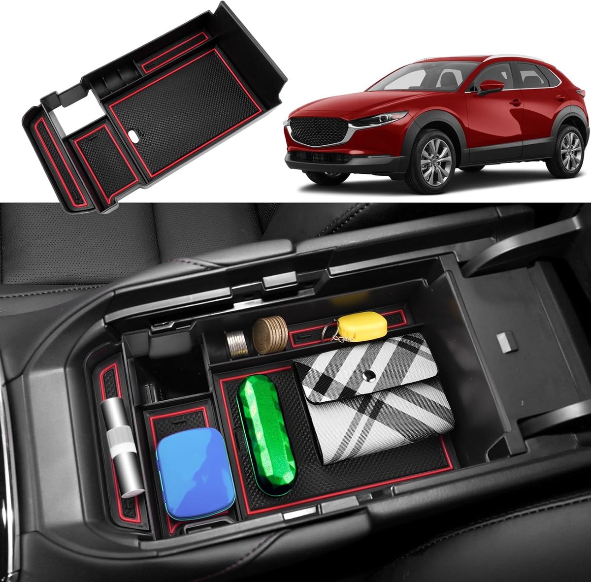 Armsteun Compartiment - Center Armsteun Opbergbak - Compatibel met Mazda CX-30 2019-2023 - Inclusief Antislipmat - ShopVlot