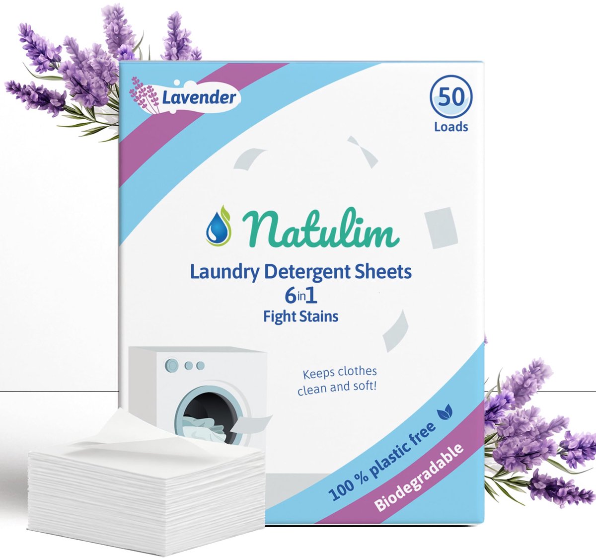 Wasmiddelstrips 50 Wasbeurten - Inclusief Wasverzachtereffect - Ecologisch - Zachte kleding zonder vervuiling - ShopVlot