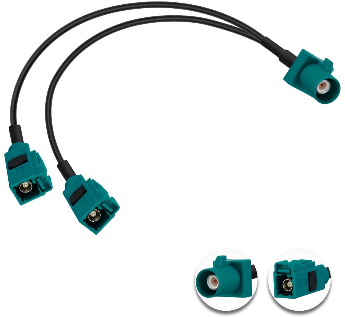 Fakra Z splitter kabel 30 cm - Y-type coaxiaal - dubbele vrouwelijke aansluiting - ideaal voor GPS en 5G - ShopVlot