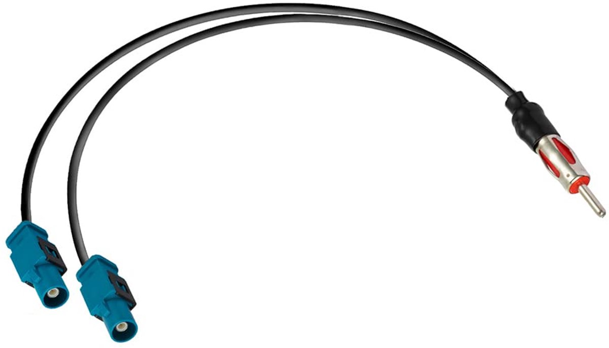 Auto Antenne Splitter Kabel - DIN Male naar Dual Fakra Z Male - 39CM - Voor DAB/FM/AM Radio - ShopVlot