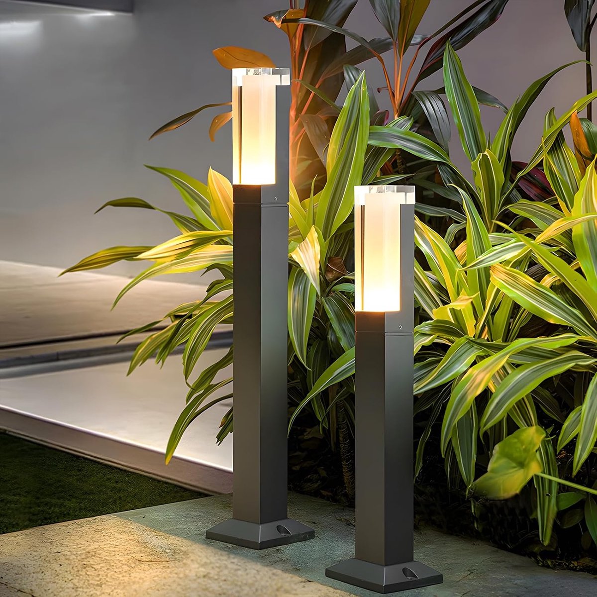 LED tuinlamp 40CM - zwart aluminium - warm wit 3000K - weerbestendig IP65 - ShopVlot