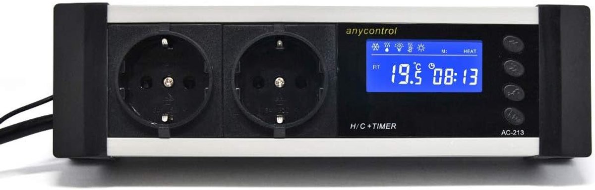 Digitale thermostaat verwarming/koeling - alarmfunctie - dimmer met timer - energiezuinige regeling - ShopVlot
