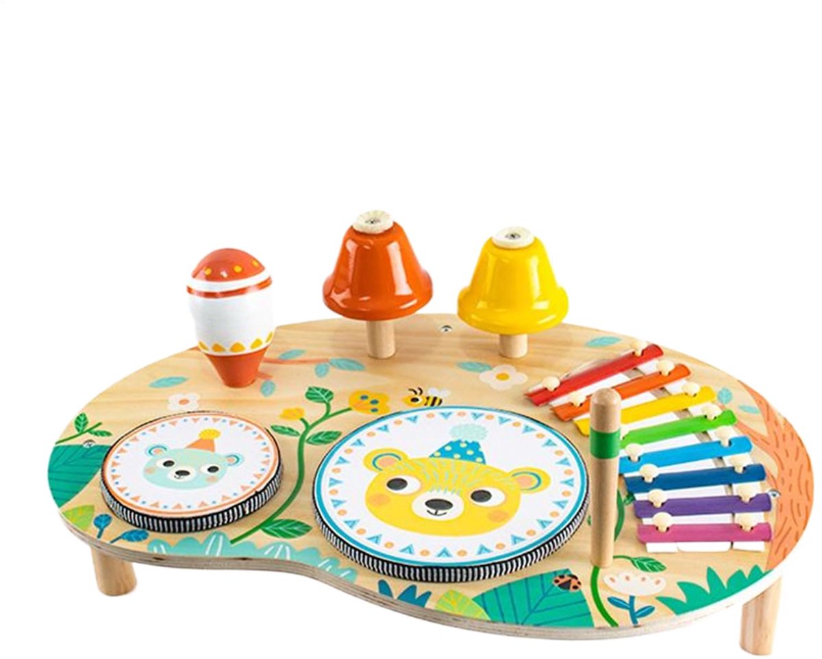 Multifunctionele Muzikale Speelgoedset Met Een Trommel, Xylofoon En Bel; Instrumentenspeelgoed In Montessori-Stijl; Educatief, Ontwikkelingsgericht En Realistisch Muziekspeelgoed Voor Kinderen; Leerzaam Speelgoed Dat Educatie Met Plezier Combineert.