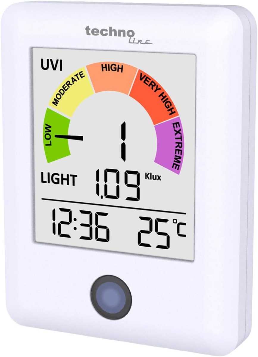 UV-stralingsmeter met UV-index - lichtmeter tot 300 klux - real-time meting elke 60 seconden - SnelShoppen