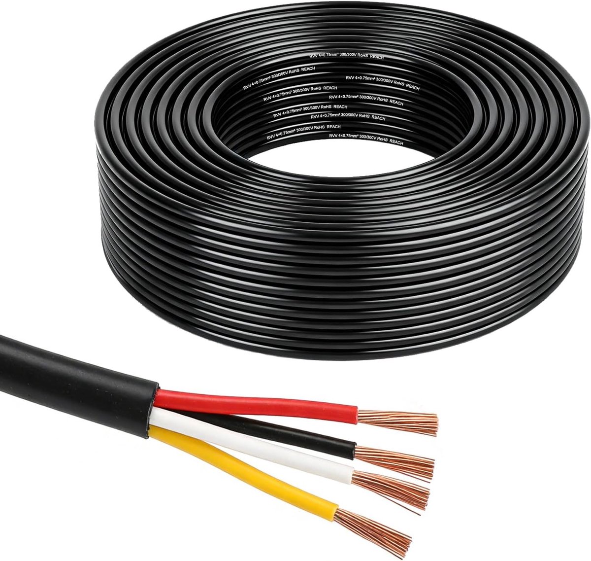 4-polige kabel 10m - 0.75 mm² - flexibel - ideaal voor trailers - SnelShoppen