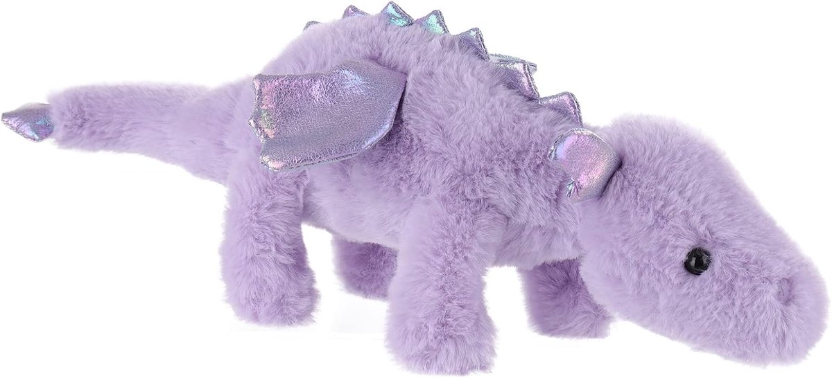 Lamb Liggende Draak Knuffel 38cm - Zachte Wasbare Draak Knuffel Cadeau voor Kinderen Baby Meisje Jongetje (Volett Kleur)