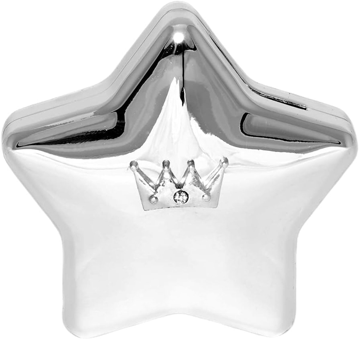 Design Spaarpot voor kinderen, zilveren ster met kroon, doop, verzilverde spaarpot, kinderspaarpot, doopgeschenk voor meisjes, geldgeschenk voor baby's (gravure tot 25 tekens)