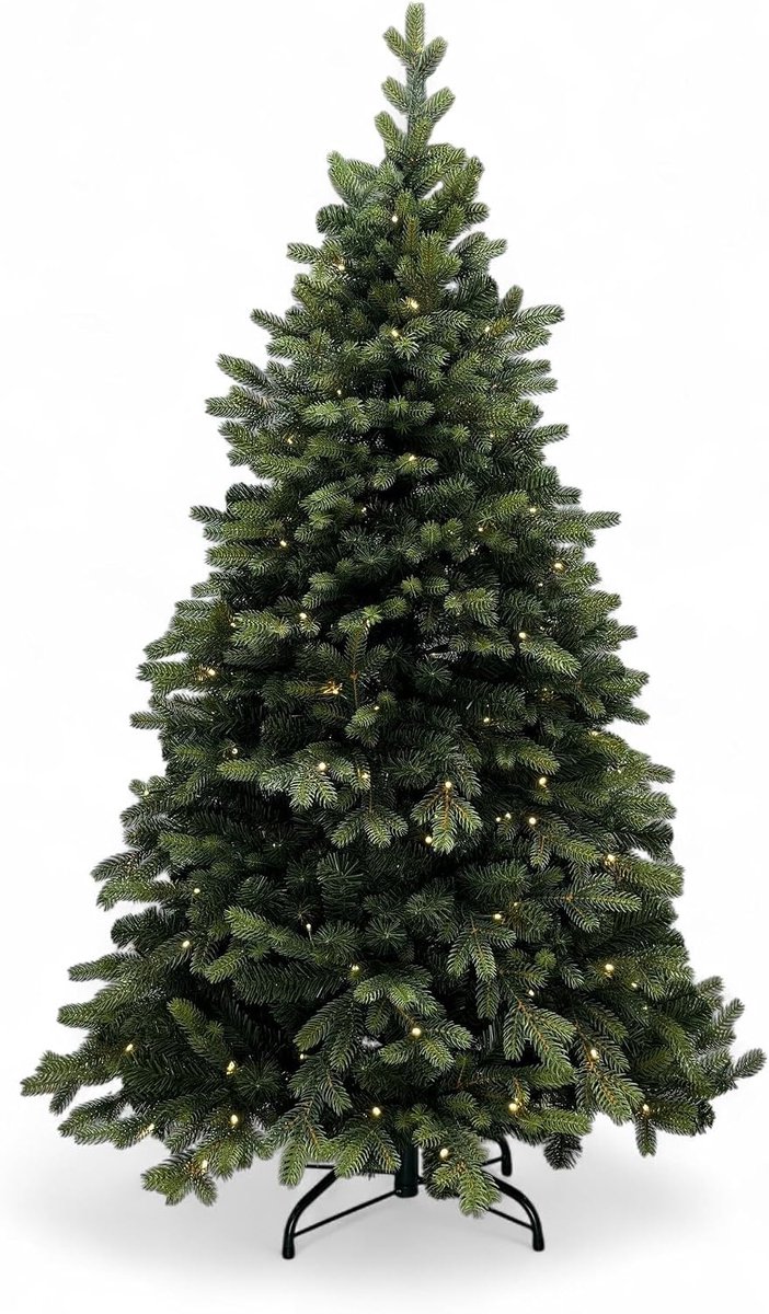 Kunstkerstboom H150 x Ø104 cm - LED verlichting - Natuurlijke uitstraling - Eenvoudig te monteren - SnelShoppen
