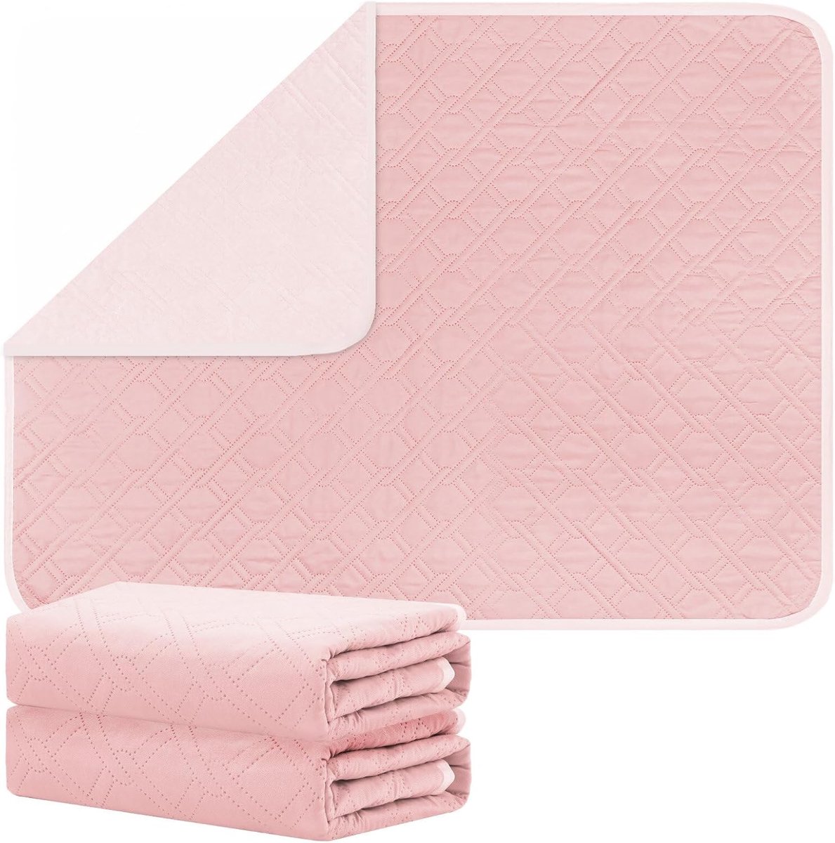 Herbruikbare matrasbeschermer, 2 stuks, 85 x 90 cm, wasbaar, voor volwassenen, waterdicht, wasbaar, waterdicht, incontinentie, ademend, absorberend voor baby's, kinderen en volwassenen