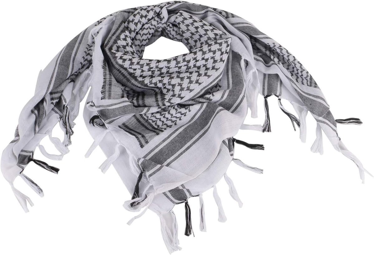 Shemagh Desert Keffiyeh Scarf Head Neck Scarf Cotton 43x43 inches Colorful Arab Scarves Wrap with Tassel for Men & Women