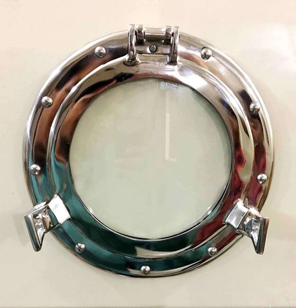 Nautische Winkel 11.5 "Vernikkeld Aluminium Patrijspoort-venster Schip Ronde Glazen Muur Decor Patrijspoort