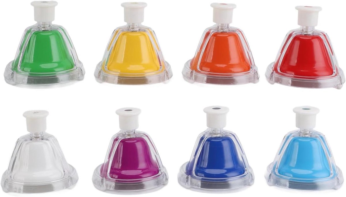 Desk Handbells - Muziekbellen Set - Muziek Leren Spelen - 8 Kleurrijke Noten - 39 x 20 x 10 cm