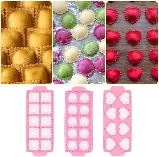 6 Stuks Ravioli Mould, Pasta Maker Set met Gnocchi Board Rolling Pin Dumpling, Plastic Maker Stempel Cutters Keukengeredschap Pasta Maken Accessoires voor Ravioli, Dumplings, Cookies — afbeelding 5