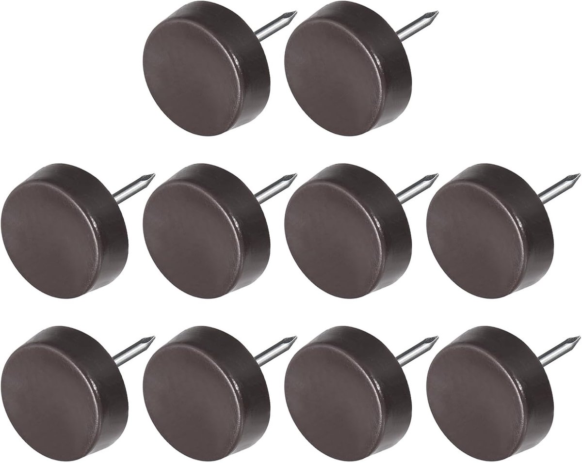 Meubelpoten spijker (14 mm/0,55 in) 60 stuks, kunststof ronde stoelglijders - voor stoelen bank meubels schuifregelaars beschermer pad, bruin
