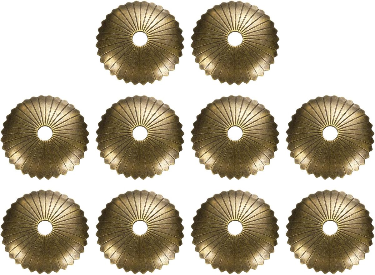 10 stuks kastgreep, sluitringen, 39 mm, radiale messing, sluitringen, klassieke meubelversiering, afdichting voor kasten, laden, kastdeuren, hardware (bronzen tint)