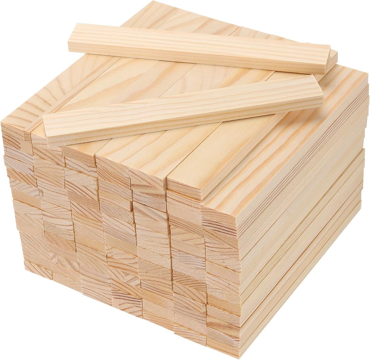 100 stuks, 22 x 8 x 160 mm, natuurlijke kleur, houten latten om te knutselen, knutselblokken, houten stokjes voor doe-het-zelf handwerk, creatieve projecten