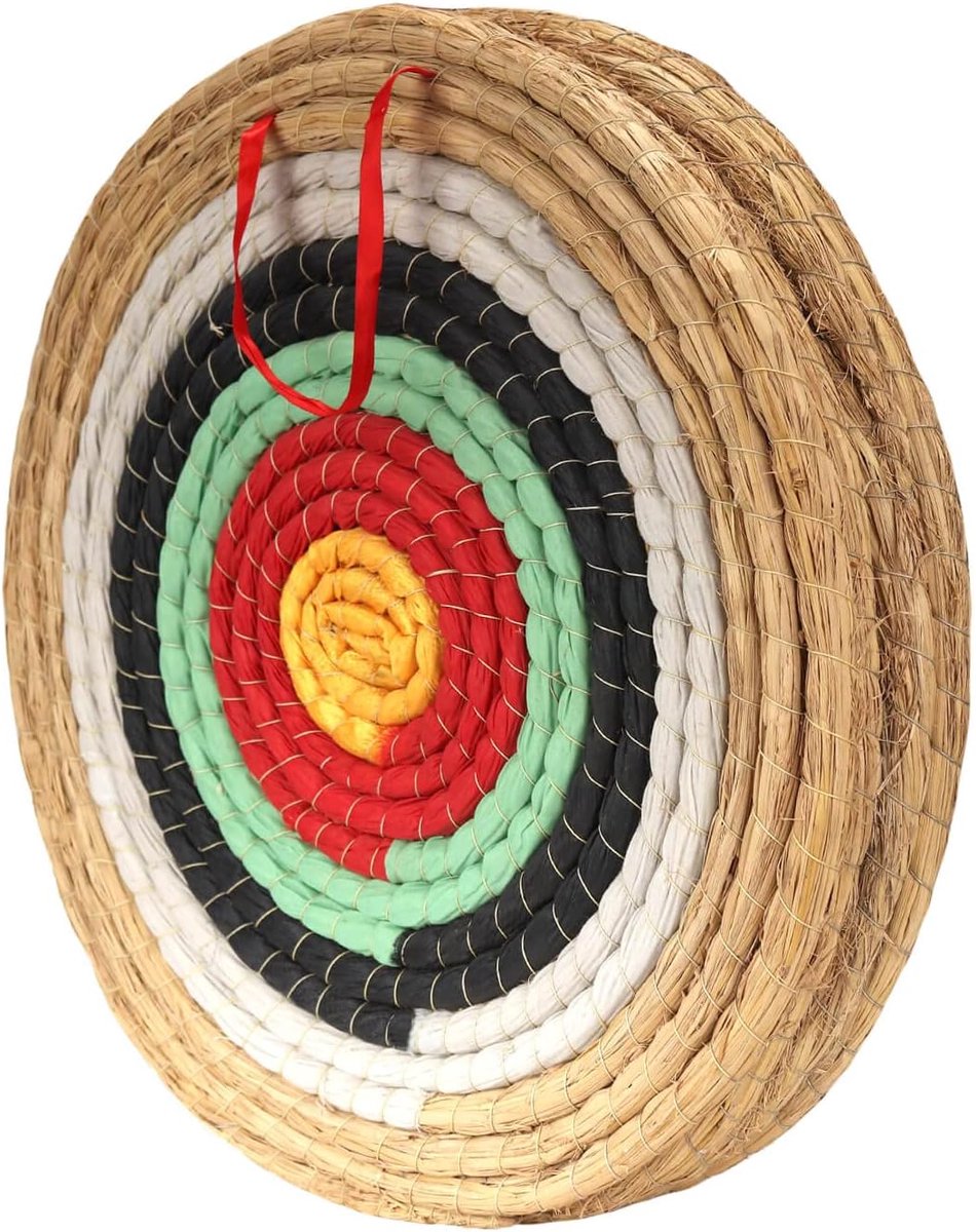 Boogschieten, handgemaakt stroboogdoel voor recurveboog, compoundboog of lange boog, 50 cm, traditionele boogpijldoel voor kinderen, jongeren en volwassenen