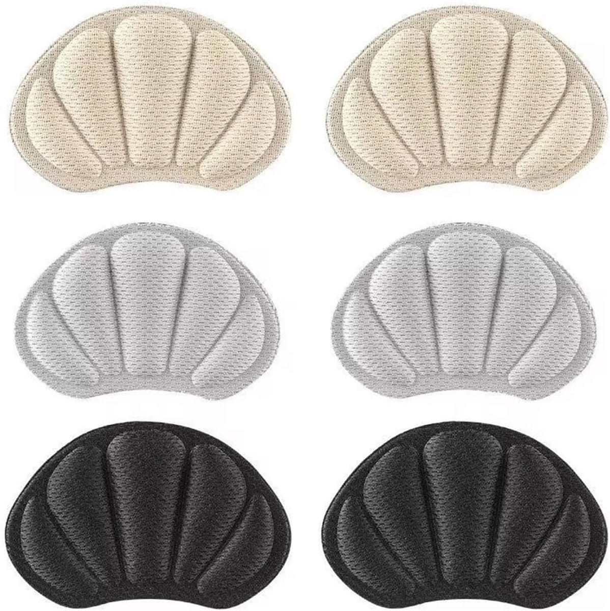 4 paar hielkussens, antislip inlegzolen, hielbescherming, grote antislip pads voor gymschoenen voor dames en heren (leerkleur + zwart + grijs)