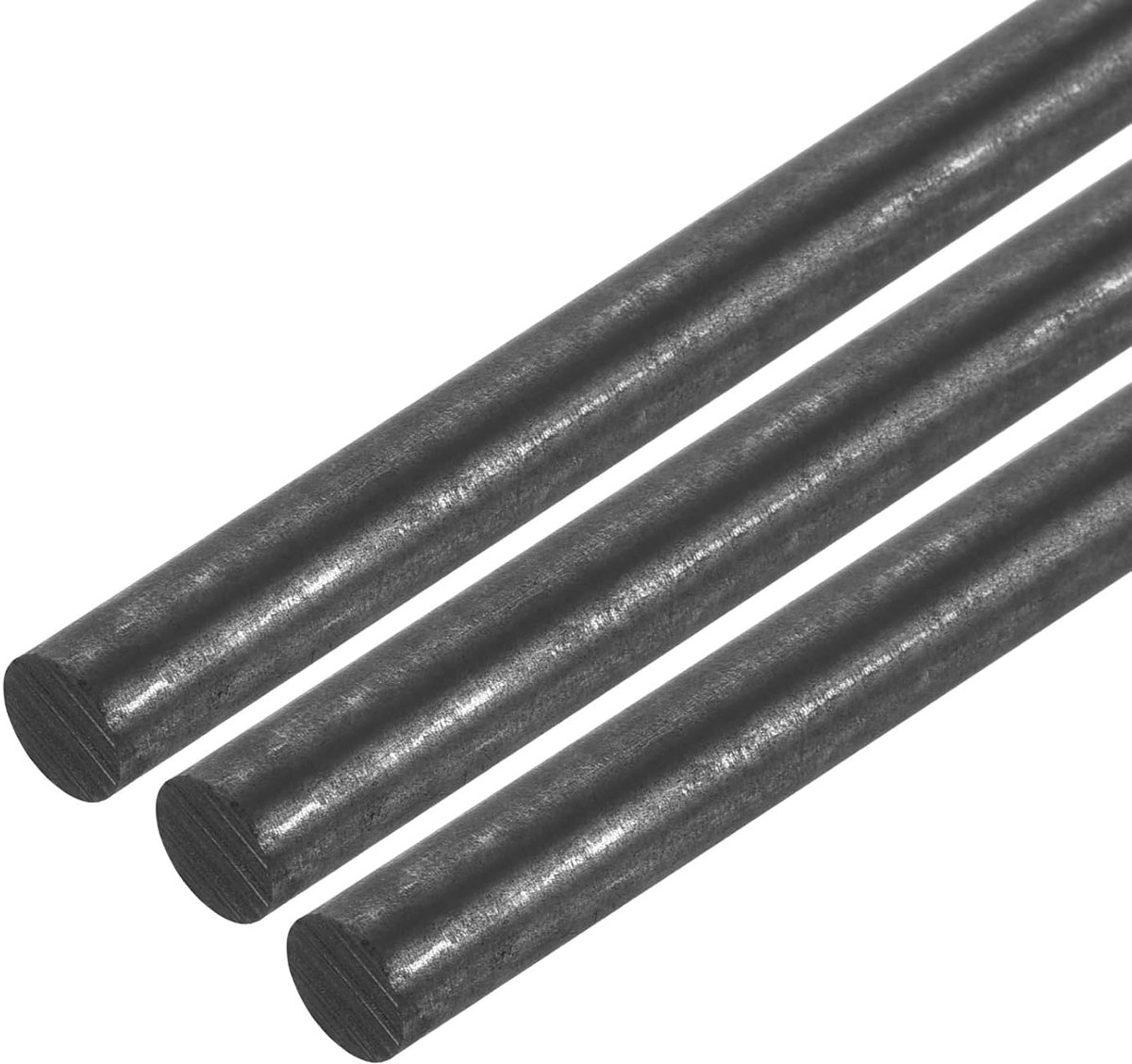 Grafietstang, beugelstang van cilindrisch grafiet, carbonstang, 250 x 8 mm, zwart, voor elektroden, smeltgieten, potjes, verpakking van 3 stuks