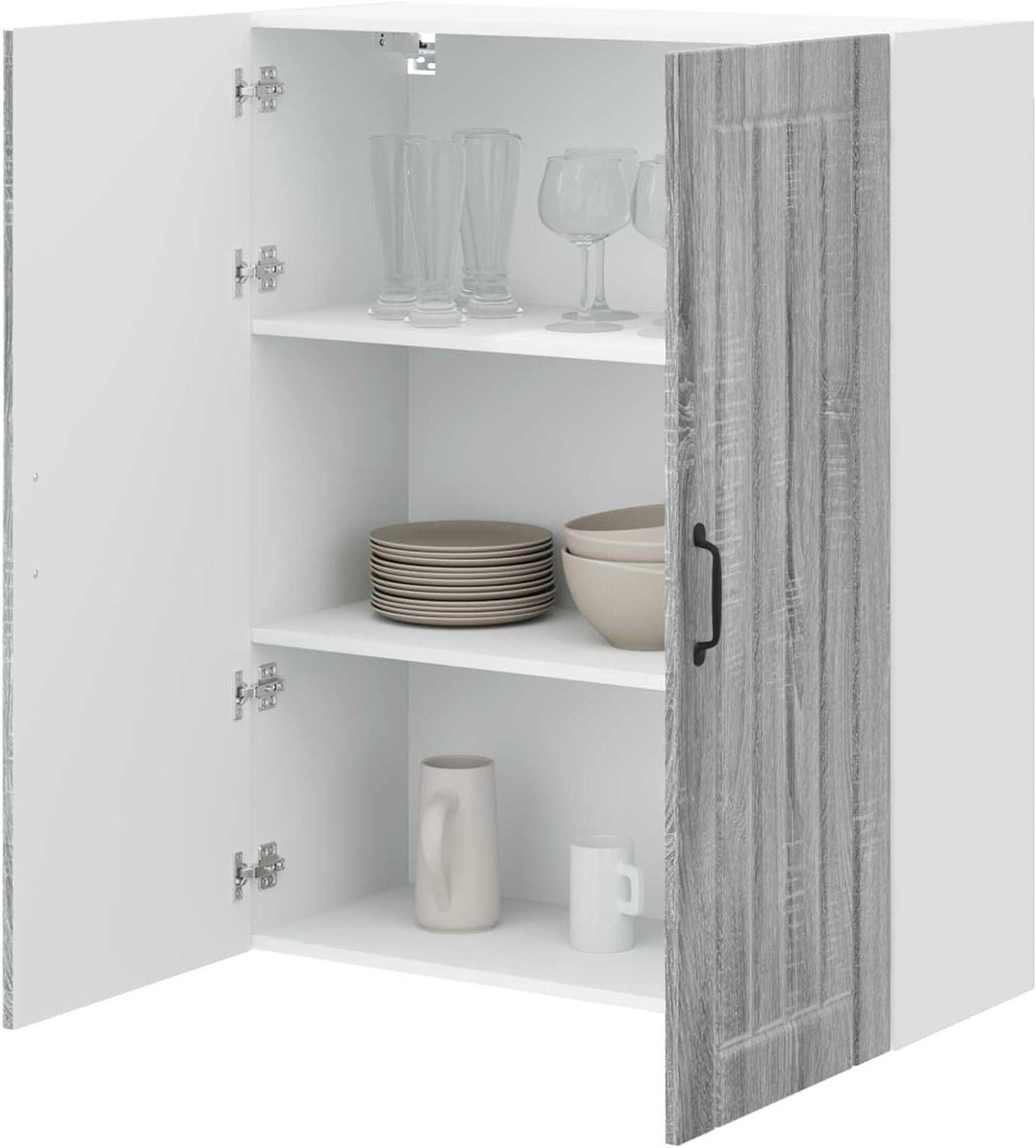 Wandkast Keuken - Muurkast Keukenoplossing - Keuken Organiseren - Modern Sonoma Design - 80 x 31 x 100 cm - Grijs
