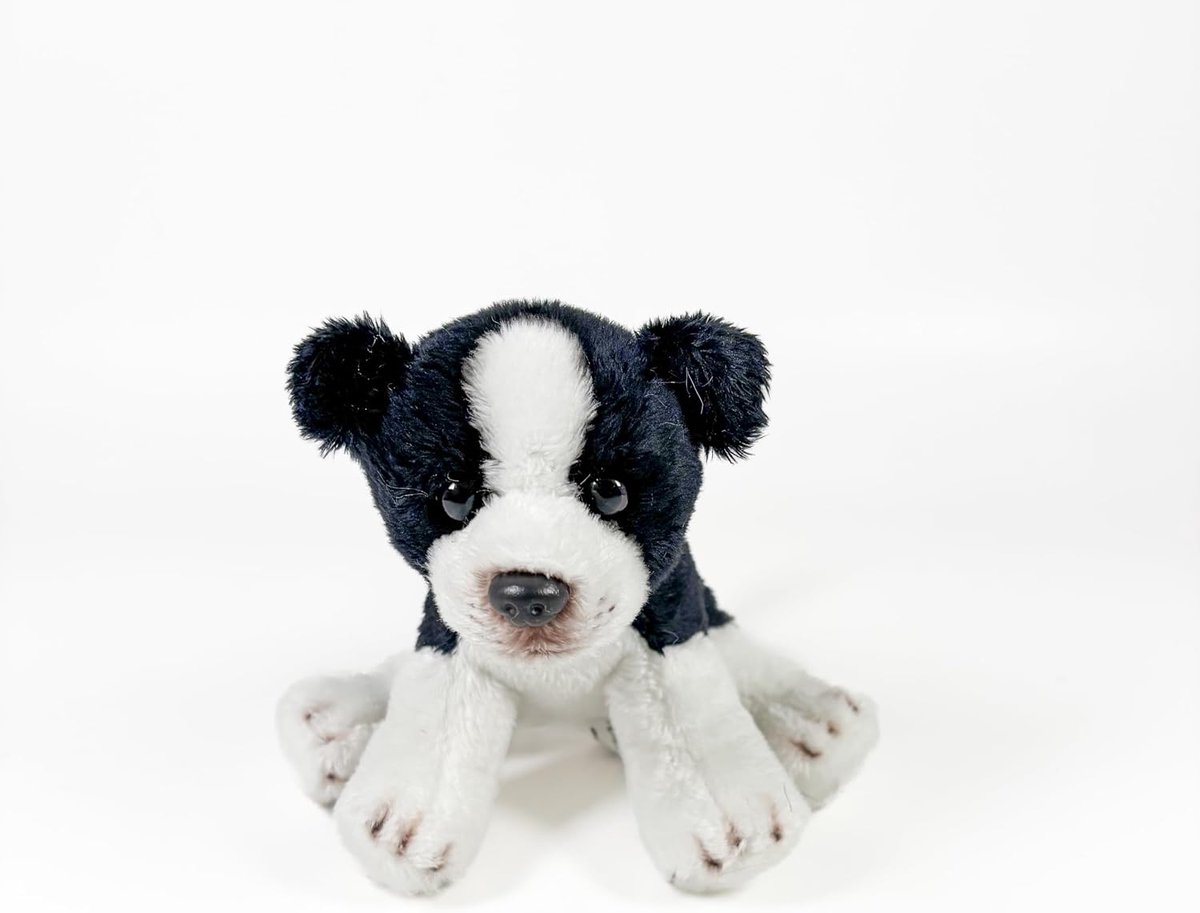 Bocalan knuffeldier, Border Collie, zittend, 12 cm, vanaf 0 maanden (DeQube 939D00262)