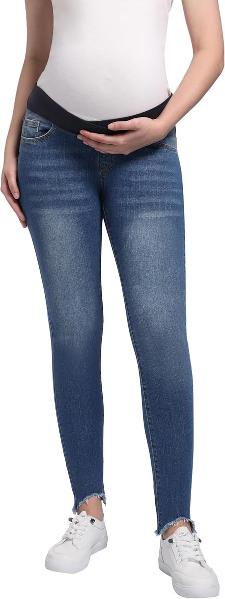 Jeans onder de buik skinny zwangerschapsbroek jeans slim zwangerschap denim broek met zakken