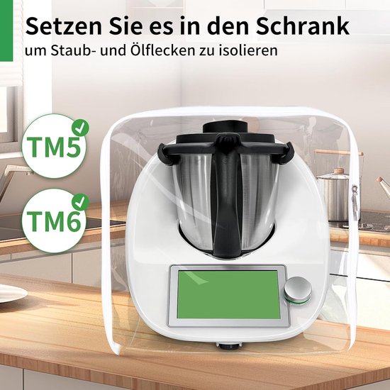 Beschermhoes met Thermomix TM5/TM6 Varoma - transparante TPU-hoes met ritssluiting en handgreep, waterdicht, antibacterieel en insectendicht, keukenmachine, stofbescherming — afbeelding 3