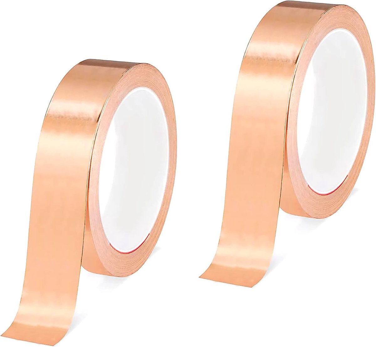 2 x 20mm x 25m geleidende koperen slakkenband: zelfklevende koperen slak slagbarrière tape