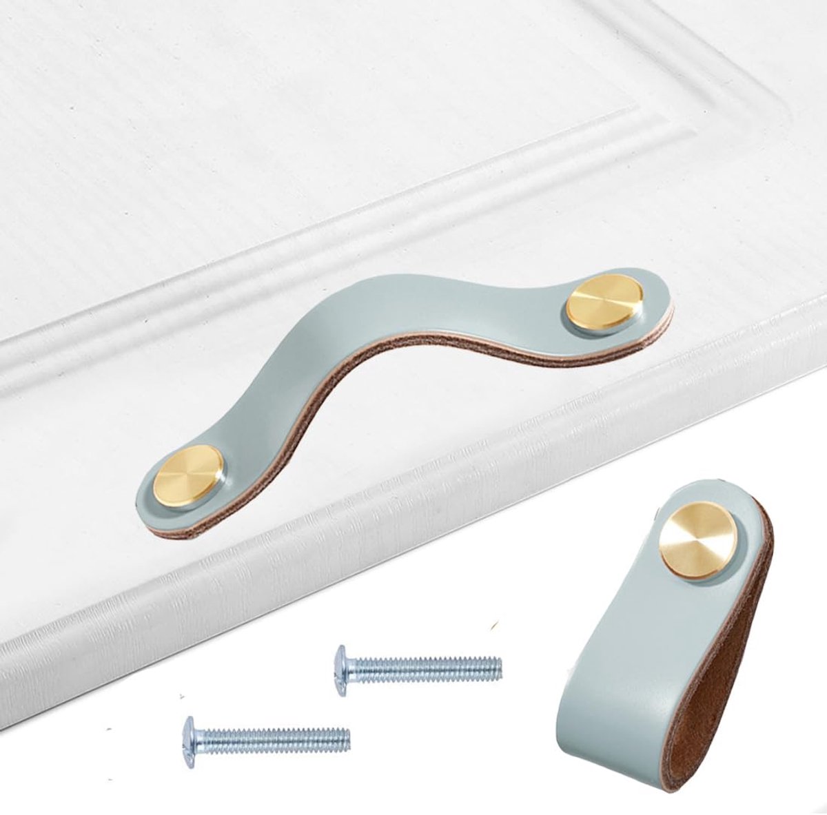 handgrepen voor meubels; 2 stuks handgemaakte meubelgrepen, lederen knop, kastgreep, knoppen voor lederen greep, keukenkasten, kasten