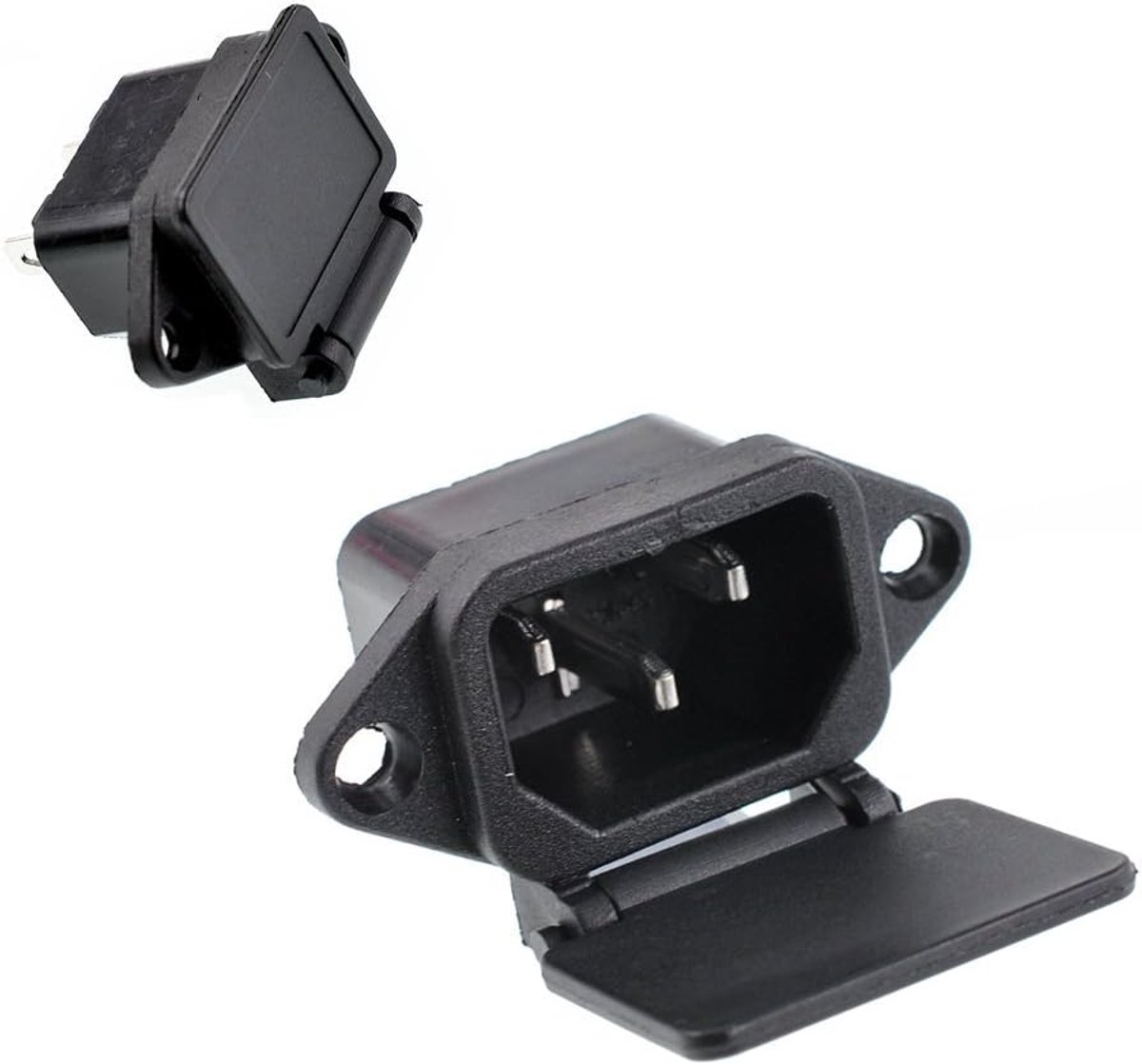 10 Stuks AC 250V 10A IEC 320 C14 Paneelmontage Plug Adapter Stroomconnector Socket met Veerafdekking