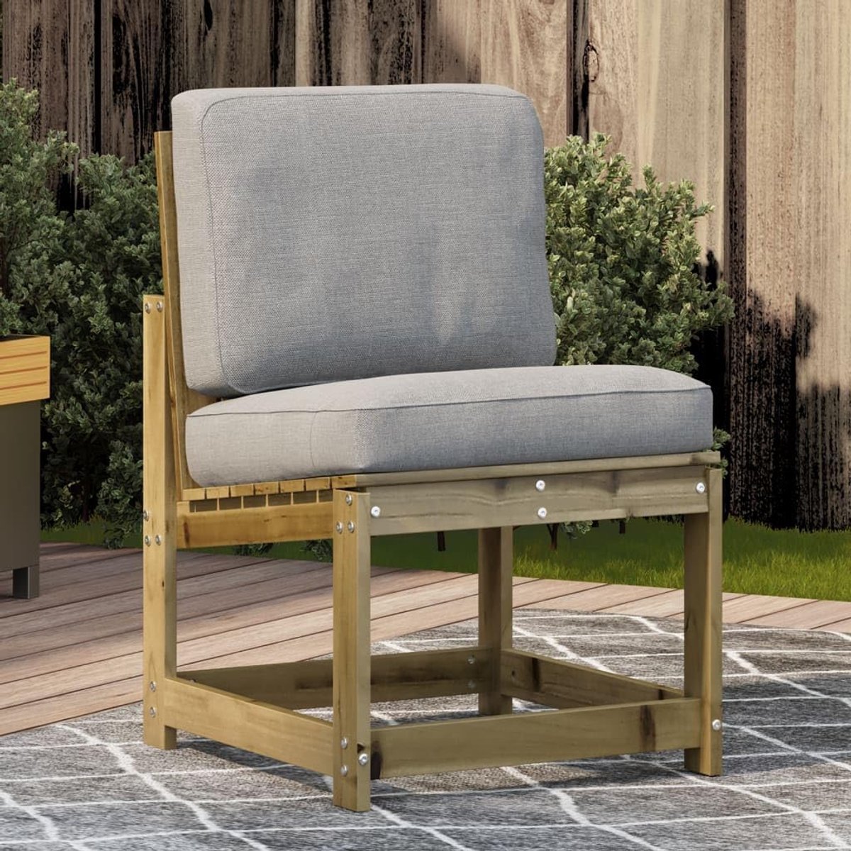 Tuinstoel, tuinstoel, balkonstoel, tuinstoel, relaxstoel, stoel, tuinstoel, houten stoel, balkonstoelen, relaxstoel, tuinmeubelen, 50,5 x 55 x 77 cm, geïmpregneerd grenenhout